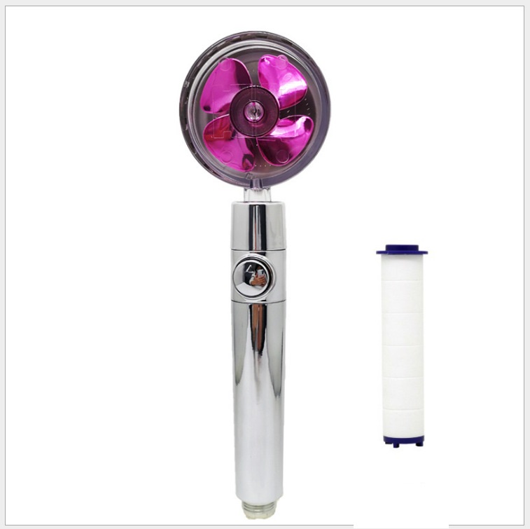 Propeller Driven Shower Head With Stop Button And Cotton Filter Turbocharged High Pressure Handheld Shower Nozzle - Image 24