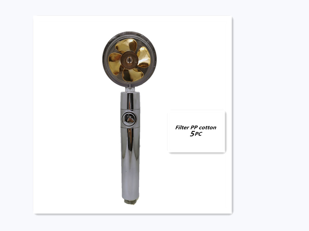 Propeller Driven Shower Head With Stop Button And Cotton Filter Turbocharged High Pressure Handheld Shower Nozzle - Image 20