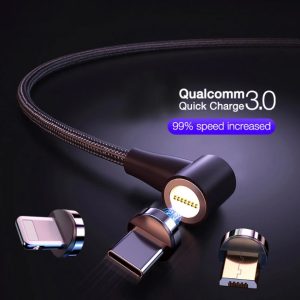 Compatible with Apple , Magnetic USB Cable Fast Charging Micro USB Type C Data Wire Cord Magnet Charger Mobile Phone Cable