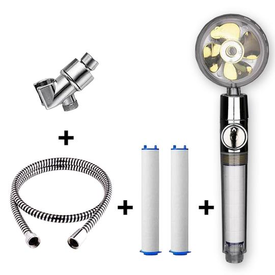 Propeller Driven Shower Head With Stop Button And Cotton Filter Turbocharged High Pressure Handheld Shower Nozzle - Image 41