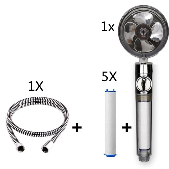 Propeller Driven Shower Head With Stop Button And Cotton Filter Turbocharged High Pressure Handheld Shower Nozzle - Image 52