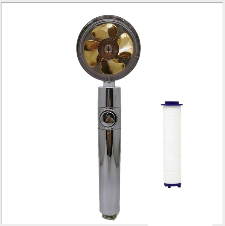 Propeller Driven Shower Head With Stop Button And Cotton Filter Turbocharged High Pressure Handheld Shower Nozzle - Image 26