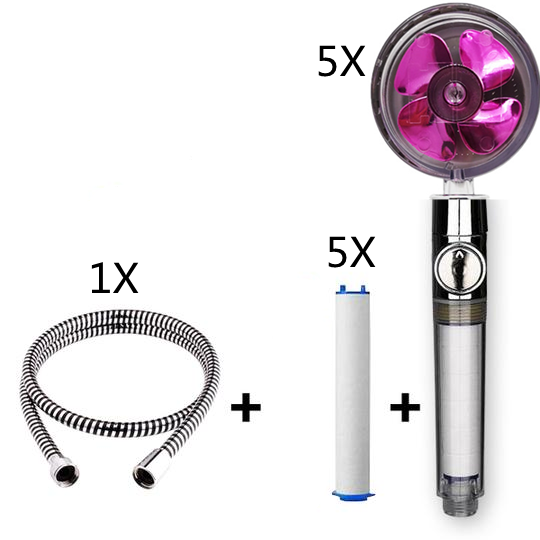 Propeller Driven Shower Head With Stop Button And Cotton Filter Turbocharged High Pressure Handheld Shower Nozzle - Image 49