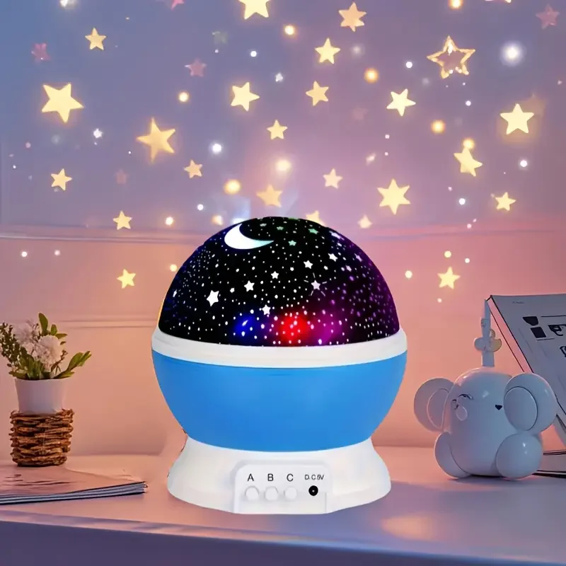 USB powered starry night light projector with moon and stars -360 ° rotatable, 9 color modes - Image 4
