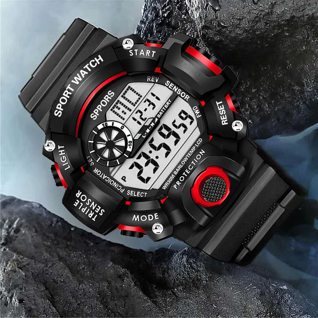 YIKAZE Y73 Men's Watch Digital Sports Electronic Wristwatch Multifunctional Waterproof Luminous Alarm Male's Sports Watch Clock - Image 5