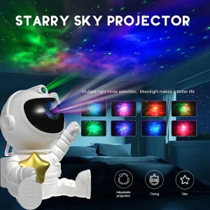 Astronaut Star Projection Lamp, Nebula Galaxy LED Night Light, USB-powered bedroom decoration, flexible projection angle, equipp