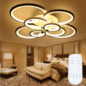 LOYALHEARTD Modern LED Ceiling Light Pendant Lamp Indoor Living Room Dimmable Fixture 8Hesds Flush Mount 3-Color