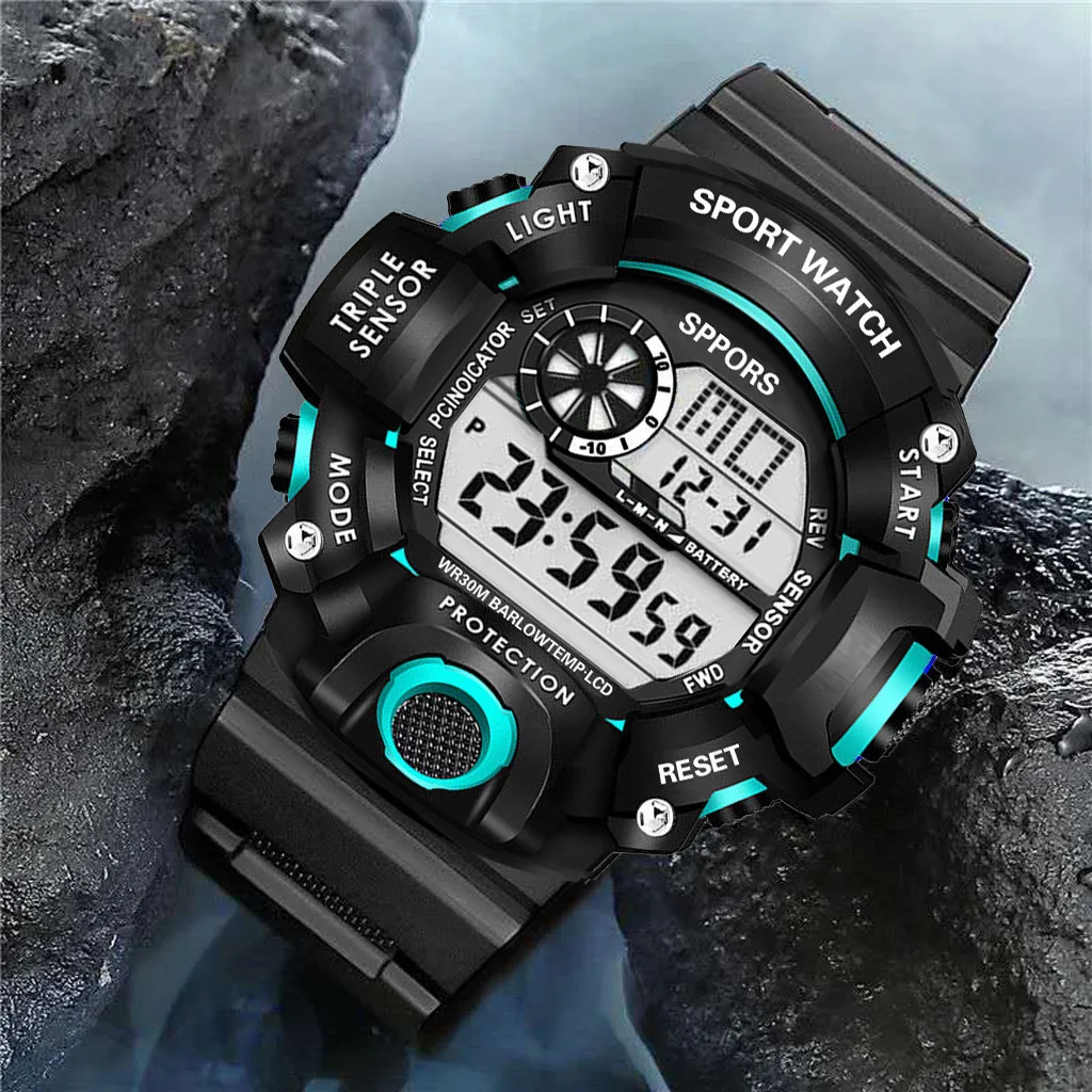 YIKAZE Y73 Men's Watch Digital Sports Electronic Wristwatch Multifunctional Waterproof Luminous Alarm Male's Sports Watch Clock - Image 3