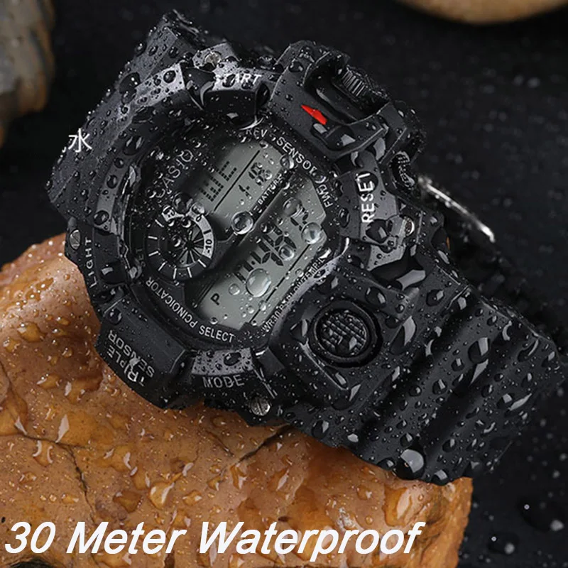 YIKAZE Y73 Men's Watch Digital Sports Electronic Wristwatch Multifunctional Waterproof Luminous Alarm Male's Sports Watch Clock - Image 7