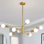 Household Living Room Chandelier Light 6/8/10/12 Lamps Heads Modern Dining Room Bedroom Gold/Black Ceiling Chandelier Lamp E27