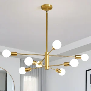 Household Living Room Chandelier Light 6/8/10/12 Lamps Heads Modern Dining Room Bedroom Gold/Black Ceiling Chandelier Lamp E27