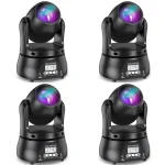 Yiflamefly 4Pcs 40W Mini Beam Moving Head Light Stage Light Standard DMX512 13CH for Concert Party Weddings Nightclub Dance Hall