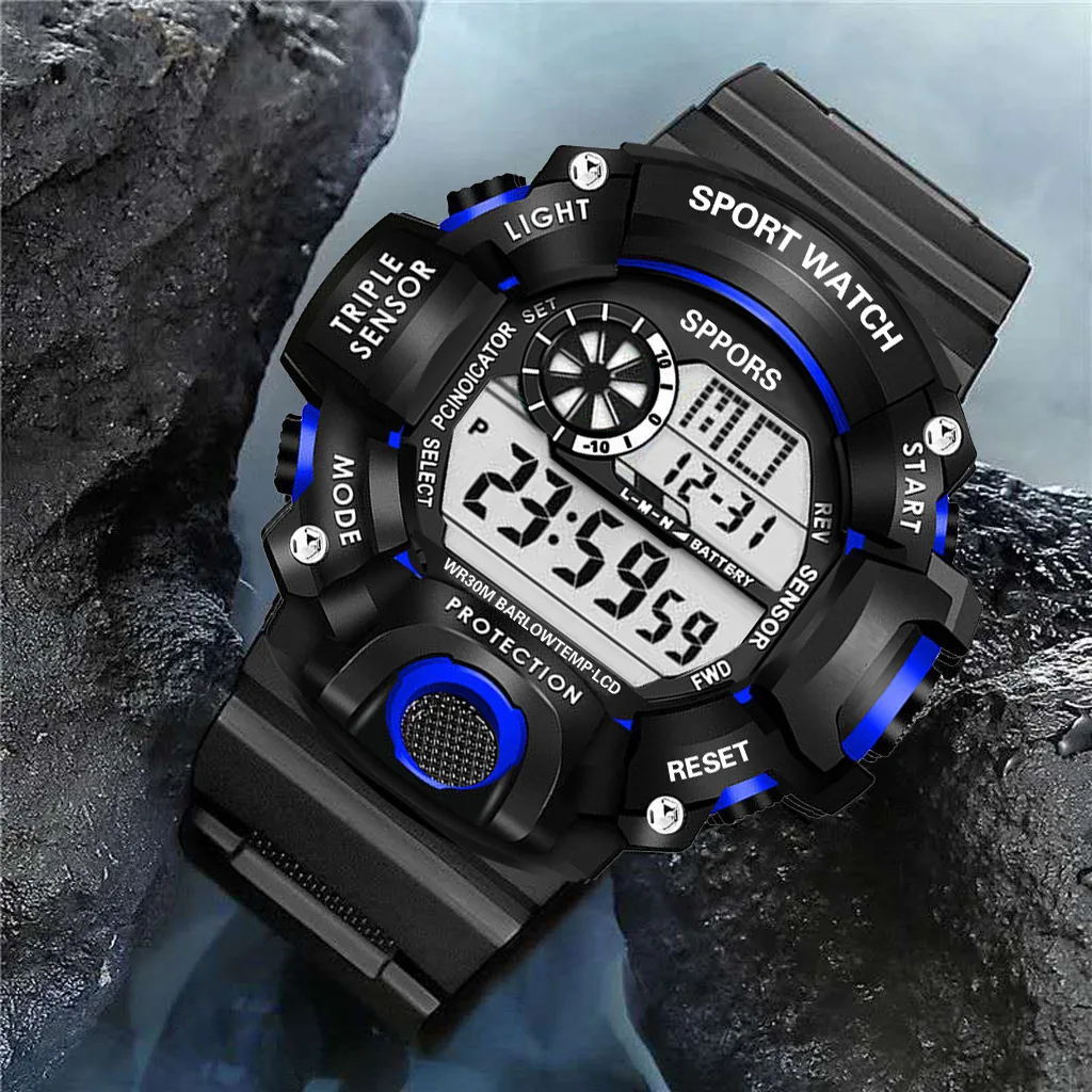 YIKAZE Y73 Men's Watch Digital Sports Electronic Wristwatch Multifunctional Waterproof Luminous Alarm Male's Sports Watch Clock - Image 6