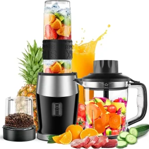 Blender and Food Processor Combo, Blender for Shakes and Smoothies, Personal Blender Small Blender, Suitable for Kitchen, Home,