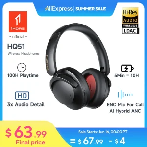 1MORE SonoFlow Pro Bluetooth Headphones Wireless Headsets Hi-Res ANC  flash-sale penetration items electronics