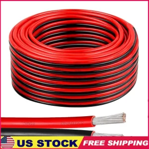 10 AWG 600V Tinned Copper Electrical Wire 2 Conductor Low Voltage Insulated Stranded Wire 50ft Solar Car and Appliances