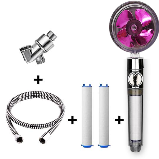 Propeller Driven Shower Head With Stop Button And Cotton Filter Turbocharged High Pressure Handheld Shower Nozzle - Image 44
