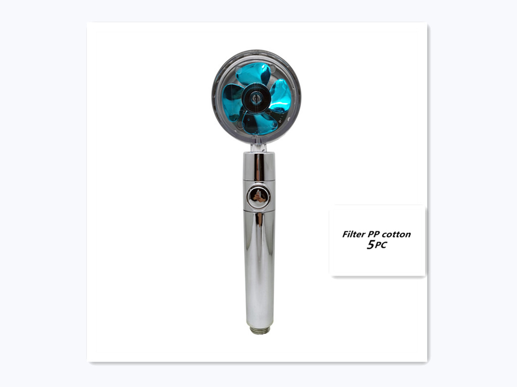 Propeller Driven Shower Head With Stop Button And Cotton Filter Turbocharged High Pressure Handheld Shower Nozzle - Image 22