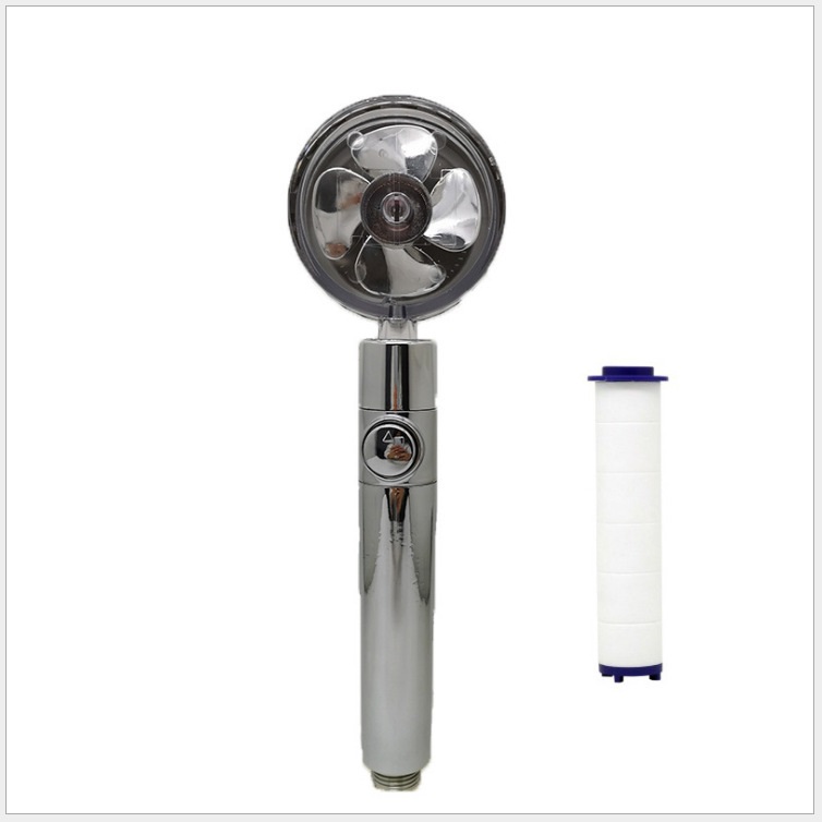 Propeller Driven Shower Head With Stop Button And Cotton Filter Turbocharged High Pressure Handheld Shower Nozzle - Image 25