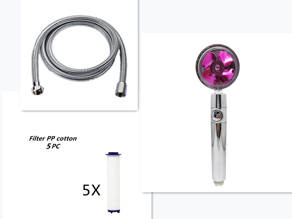 Propeller Driven Shower Head With Stop Button And Cotton Filter Turbocharged High Pressure Handheld Shower Nozzle - Image 57